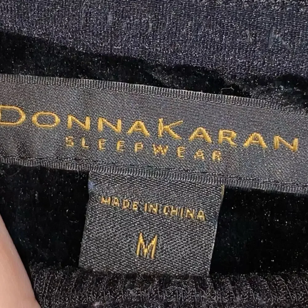Donna Karan Sleepwear‎ Black Velvet Pullover Sweatshirt Size M Soft Lounge Top